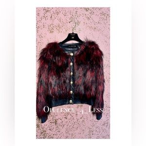 Balmain X H&M Faux Fur (Red, Black & Gold)